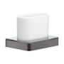Axor Universal SoftSquare Toothbrush Holder/Tumbler for Wall/Rail Installation - Engineered in Germany, Limited Lifetime Warranty Brushed Black Chrome