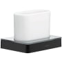 Axor Universal SoftSquare Toothbrush Holder/Tumbler for Wall/Rail Installation - Engineered in Germany, Limited Lifetime Warranty Matte Black