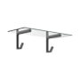 Axor Universal SoftSquare 23-5/8" Bathroom Shelf with Robe Hooks - Engineered in Germany, Limited Lifetime Warranty Brushed Black Chrome