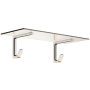 Axor Universal SoftSquare 23-5/8" Bathroom Shelf with Robe Hooks - Engineered in Germany, Limited Lifetime Warranty Brushed Nickel