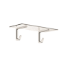 Axor Universal SoftSquare 23-5/8" Bathroom Shelf with Robe Hooks - Engineered in Germany, Limited Lifetime Warranty Polished Nickel