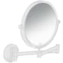 Axor Universal Circular 12-13/16" W x 10-1/8" H Modern Circular Metal Framed Bathroom Wall Mirror Matte White
