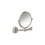 Axor Universal Circular 12-13/16" W x 10-1/8" H Modern Circular Metal Framed Bathroom Wall Mirror Brushed Nickel