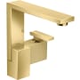 Axor Edge 1.2 GPM Single Hole Bathroom Faucet 190, Diamond Cut Less Drain Assembly - Engineered in Germany, Limited Lifetime Warranty Polished Gold Optic