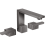 Axor Edge 1.2 GPM Widespread Bathroom Faucet 130 Less Drain Assembly - Engineered in Germany, Limited Lifetime Warranty Polished Black Chrome