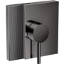 Axor Edge Pressure Balanced Valve Trim Only with Single Lever Handle, Diamond Cut Less Rough In - Engineered in Germany, Limited Lifetime Warranty Polished Black Chrome