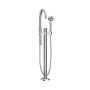 Axor ONE Floor Mounted Tub Filler with 1.75 GPM Handshower Less Rough In - Engineered in Germany, Limited Lifetime Warranty Chrome