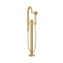 Axor ONE Floor Mounted Tub Filler with 1.75 GPM Handshower Less Rough In - Engineered in Germany, Limited Lifetime Warranty Brushed Gold Optic
