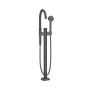 Axor ONE Floor Mounted Tub Filler with 1.75 GPM Handshower Less Rough In - Engineered in Germany, Limited Lifetime Warranty Brushed Black Chrome
