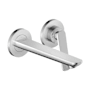 Axor Citterio C 1.2 GPM Wall Mounted Mini-Widespread Bathroom Faucet with Cubic Cut Handles - Less Drain Assembly and Rough In Chrome