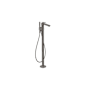 Axor Citterio C Floor Mounted Tub Filler with Built-In Diverter and Hand Shower - Less Rough In Brushed Black Chrome