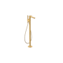Axor Citterio C Floor Mounted Tub Filler with Built-In Diverter, Hand Shower and Cubic Cut Handle - Less Rough In Brushed Gold Optic