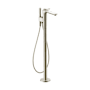 Axor Citterio C Floor Mounted Tub Filler with Built-In Diverter, Hand Shower and Cubic Cut Handle - Less Rough In Polished Nickel