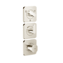 Axor Citterio C Thermostatic Valve Trim with Integrated Volume Control and Diverter for 3 Functions, Cubic Cut Handle - Less Rough In Polished Nickel