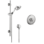 Axor Montreux Single Function Handshower with Slide Bar and Pressure Balanced Trim with Rough In Valve - Engineered in Germany, Limited Lifetime Warranty Chrome