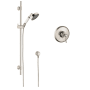 Axor Montreux Single Function Handshower with Slide Bar and Pressure Balanced Trim with Rough In Valve - Engineered in Germany, Limited Lifetime Warranty Brushed Nickel