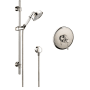 Axor Montreux Single Function Handshower with Slide Bar and Pressure Balanced Trim with Rough In Valve - Engineered in Germany, Limited Lifetime Warranty Polished Nickel
