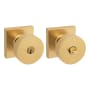 Baldwin Contemporary Single Cylinder Keyed Entry Door Knob Set with Square Rose and Emergency Exit Function Lifetime Satin Brass