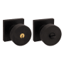 Baldwin Contemporary Single Cylinder Keyed Entry Door Knob Set with Square Rose and Emergency Exit Function Oil Rubbed Bronze