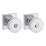 Baldwin Contemporary Single Cylinder Keyed Entry Door Knob Set with Square Rose and Emergency Exit Function Polished Chrome