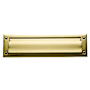 Baldwin Magazine Sized Spring Tension Brass Letter Box Plate Lifetime PVD Satin Brass