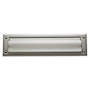 Baldwin Magazine Sized Spring Tension Brass Letter Box Plate Lifetime Satin Nickel
