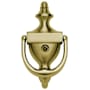 Baldwin Colonial Style Solid Brass Door Knocker with Viewer Satin Brass and Brown