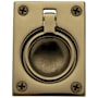 Baldwin 1-7/8 Inch x 2-1/2 Inch Flush Cabinet Pull Vintage Brass