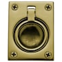 Baldwin 1-7/8 Inch x 2-1/2 Inch Flush Cabinet Pull Satin Brass and Brown