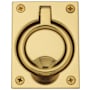 Baldwin 2-1/2 Inch x 3-5/16 Inch Flush Cabinet Pull Non-Lacquered Brass