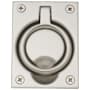 Baldwin 2-1/2 Inch x 3-5/16 Inch Flush Cabinet Pull Lifetime Satin Nickel