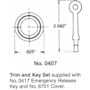 Baldwin .625 Inch Diameter Round Emergency Release Trim and Key Lifetime PVD Satin Brass