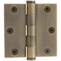 Baldwin 3" x 3" Solid Brass Square Corner Plain Bearing Mortise Hinge - Single Hinge Satin Brass and Black