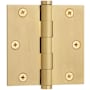 Baldwin 3-1/2" Wide Plain Bearing Square Corner Mortise Door Hinge from the Estate Collection - Single Hinge Lifetime PVD Satin Brass