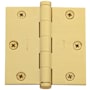 Baldwin 3-1/2" Wide Plain Bearing Square Corner Mortise Door Hinge from the Estate Collection - Single Hinge Lifetime Polished Brass