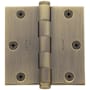 Baldwin 3-1/2" Wide Plain Bearing Square Corner Mortise Door Hinge from the Estate Collection - Single Hinge Satin Brass and Black