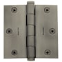 Baldwin 3-1/2" Wide Plain Bearing Square Corner Mortise Door Hinge from the Estate Collection - Single Hinge Lifetime Polished Nickel