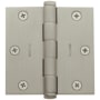 Baldwin 3-1/2" Wide Plain Bearing Square Corner Mortise Door Hinge from the Estate Collection - Single Hinge Lifetime Satin Nickel