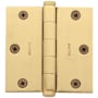 Baldwin 3-1/2" Wide Plain Bearing Square Corner Mortise Door Hinge from the Estate Collection - Single Hinge Satin Brass and Brown