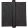 Baldwin 3-1/2" Wide Plain Bearing Square Corner Mortise Door Hinge from the Estate Collection - Single Hinge Satin Black