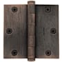 Baldwin 3-1/2" Wide Plain Bearing Square Corner Mortise Door Hinge from the Estate Collection - Single Hinge Distressed Oil Rubbed Bronze