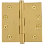 Baldwin 4" Wide Plain Bearing Square Corner Mortise Door Hinge from the Estate Collection - Single Hinge Lifetime Polished Brass