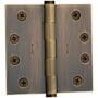 Baldwin 4" Wide Plain Bearing Square Corner Mortise Door Hinge from the Estate Collection - Single Hinge Satin Brass and Black