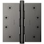 Baldwin 4" Wide Plain Bearing Square Corner Mortise Door Hinge from the Estate Collection - Single Hinge Lifetime Graphite Nickel