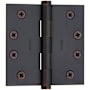 Baldwin 4" Wide Plain Bearing Square Corner Mortise Door Hinge from the Estate Collection - Single Hinge Venetian Bronze