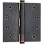 Baldwin 4" Wide Plain Bearing Square Corner Mortise Door Hinge from the Estate Collection - Single Hinge Distressed Oil Rubbed Bronze