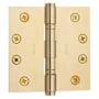 Baldwin 4" x 4" Solid Brass Square Corner Ball Bearing Mortise Hinge - Single Hinge Vintage Brass