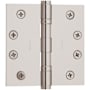 Baldwin 4" x 4" Solid Brass Square Corner Ball Bearing Mortise Hinge - Single Hinge Lifetime Polished Nickel