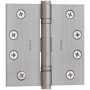 Baldwin 4" x 4" Solid Brass Square Corner Ball Bearing Mortise Hinge - Single Hinge Lifetime Satin Nickel