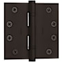 Baldwin 4" x 4" Solid Brass Square Corner Ball Bearing Mortise Hinge - Single Hinge Venetian Bronze
